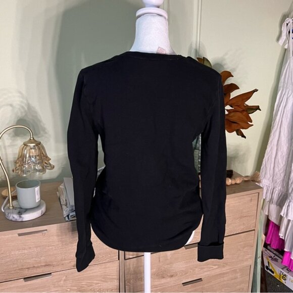 Vintage FOREVER21 Black & Metallic Silver Graphic Crewneck Sweater 100% Cotton S - Picture 10 of 16